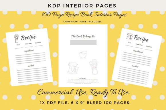 Download 100 Pages Recipe Book Insert for KDP - Premium Bundle